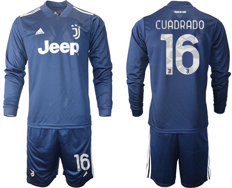 Men 2020-2021 club Juventus away long sleeves 16 blue Soccer Jerseys