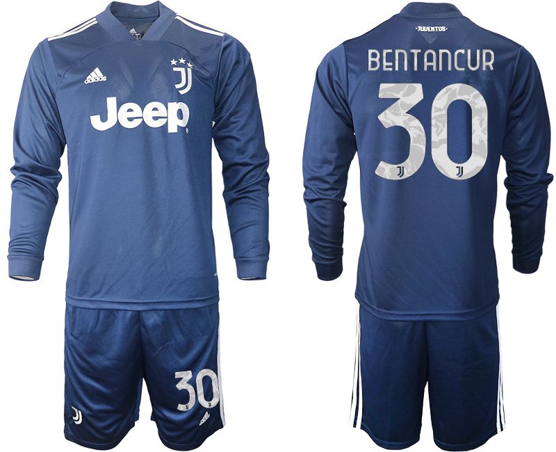 Men 2020-2021 club Juventus away long sleeves 30 blue Soccer Jerseys