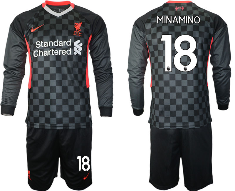 Men 2021 Liverpool away long sleeves 18 soccer jerseys