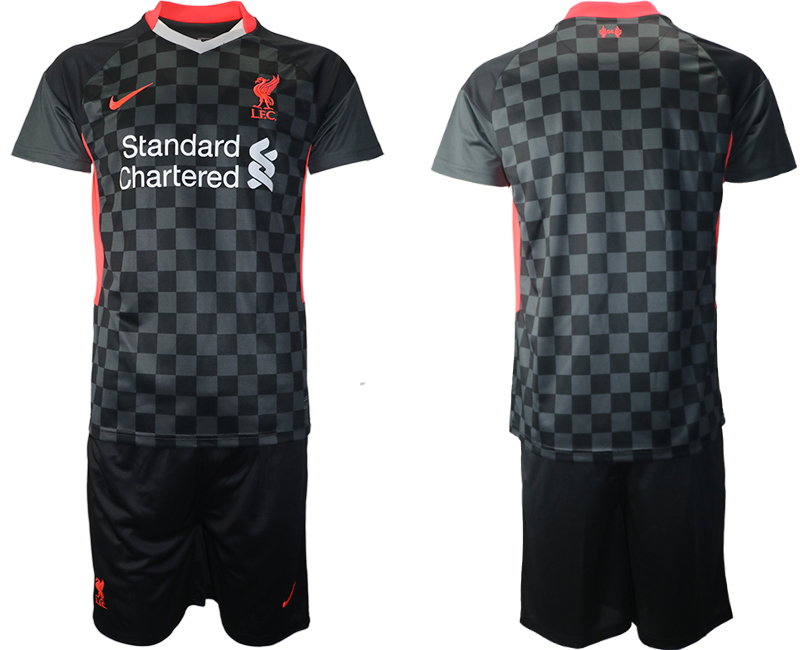 Men 2020-2021 club Liverpool Second away blank black Soccer Jerseys