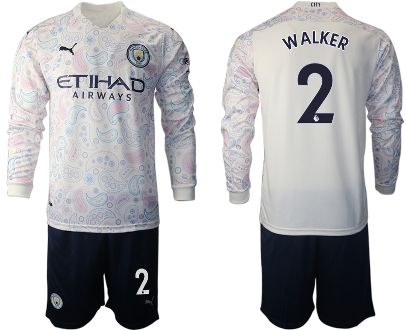 2021 Men Manchester city away long sleeve 2 soccer jerseys