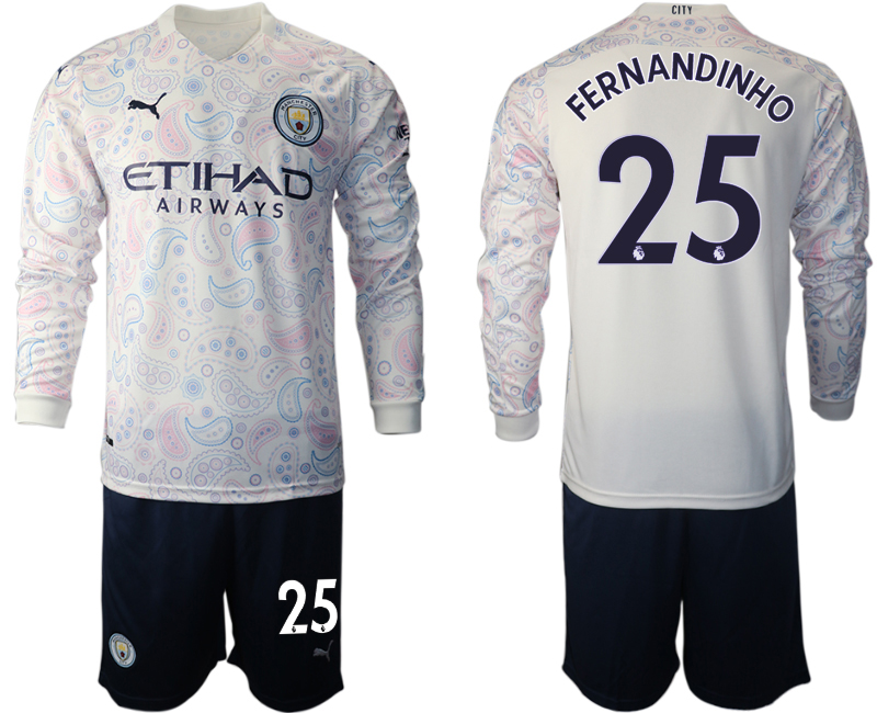 2021 Men Manchester city away long sleeve 25 soccer jerseys