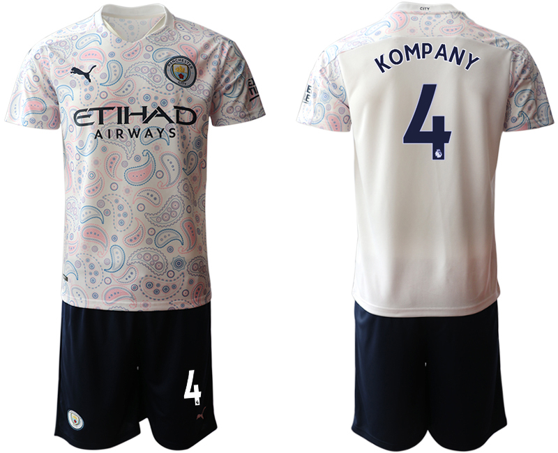 Men 2020-2021 club Manchester City away 4 white Soccer Jerseys