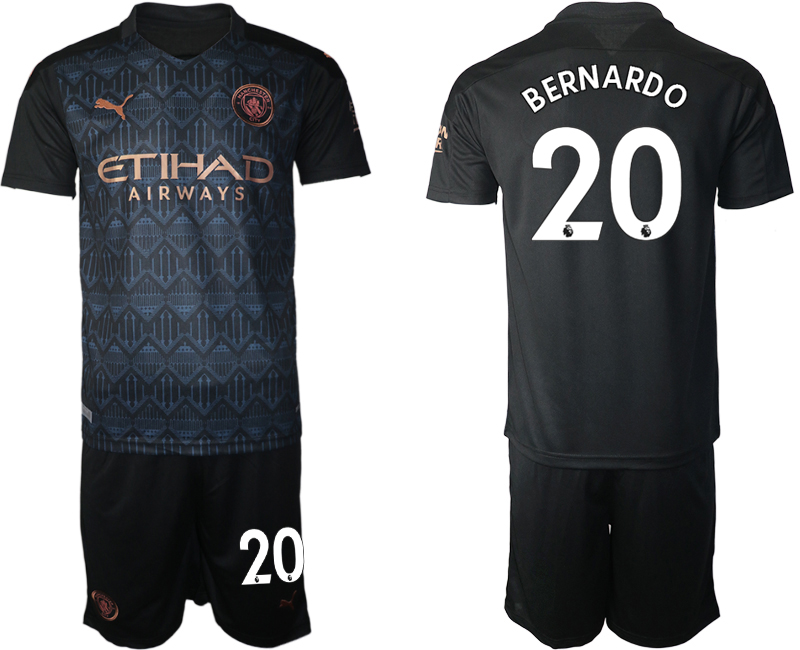 Men 2020-2021 club Manchester City away 20 black Soccer Jerseys