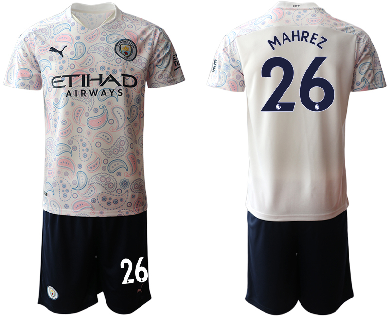 Men 2020-2021 club Manchester City away 26 white Soccer Jerseys