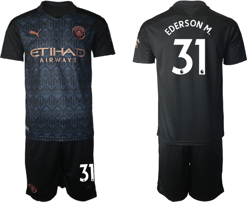 Men 2020-2021 club Manchester City away 31 black Soccer Jerseys