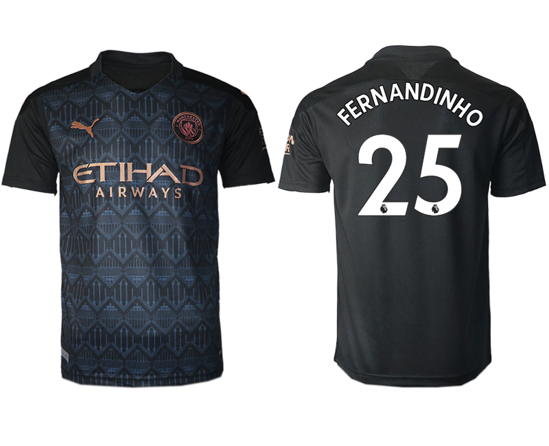 Men 2020-2021 club Manchester City away aaa version 25 black Soccer Jerseys