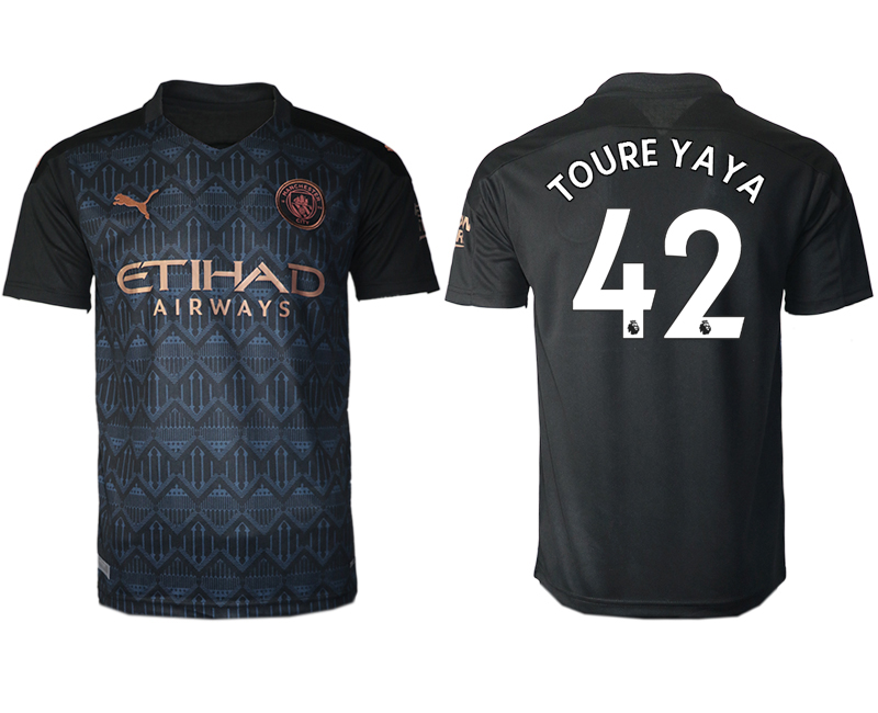 Men 2020-2021 club Manchester City away aaa version 42 black Soccer Jerseys