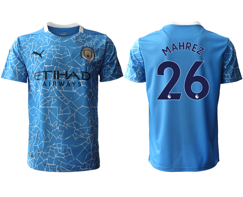 Men 2020-2021 club Manchester City home aaa version 26 blue Soccer Jerseys