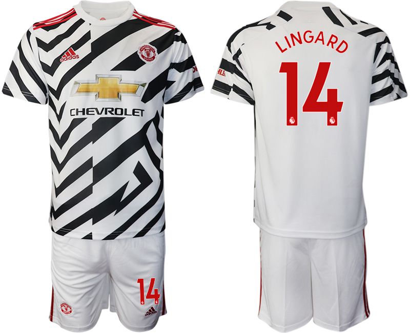 Men 2020-2021 club Manchester united away 14 white Soccer Jerseys