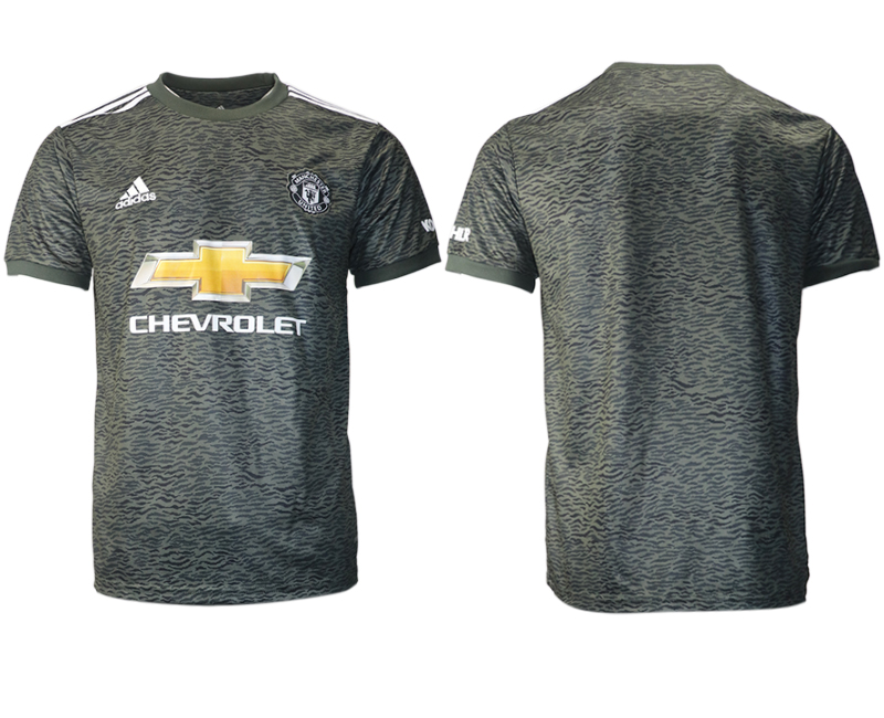 Men 2020-2021 club Manchester United away aaa version blank black Soccer Jerseys