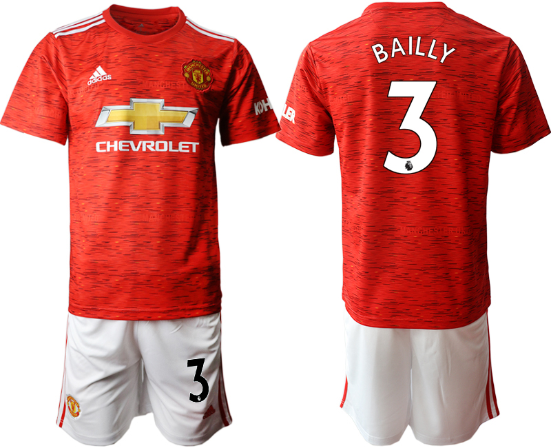 Men 2020-2021 club Manchester United home 3 red Soccer Jerseys