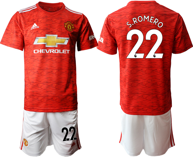 Men 2020-2021 club Manchester United home 22 red Soccer Jerseys