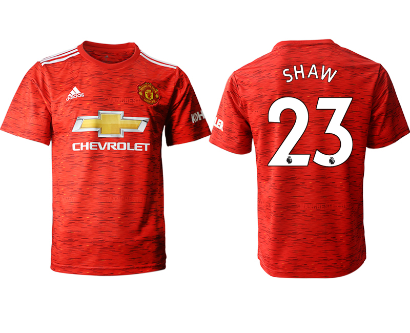 Men 2020-2021 club Manchester United home aaa version 23 red Soccer Jerseys