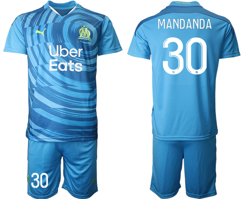 Men 2021 Olympique de Marseille away 30 soccer jerseys