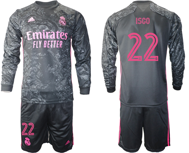 2021 Men Real Madrid away long sleeve 22 soccer jerseys