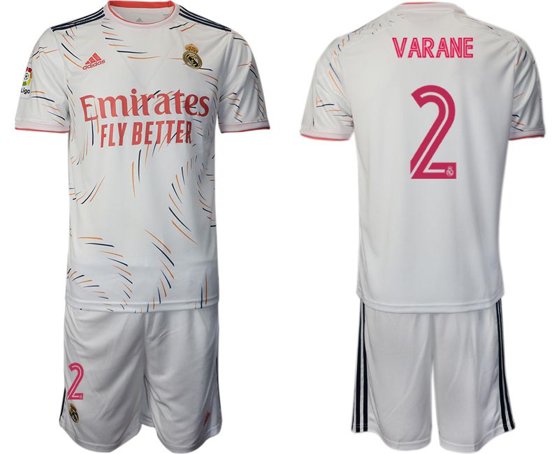 Men 2021-2022 Club Real Madrid home white 2 Adidas Soccer Jersey