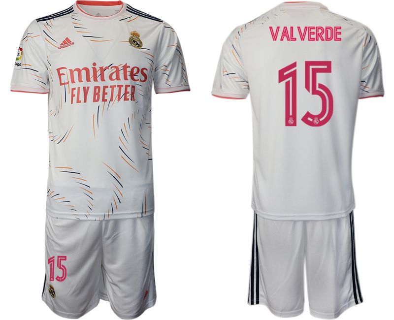 Men 2021-2022 Club Real Madrid home white 15 Adidas Soccer Jersey