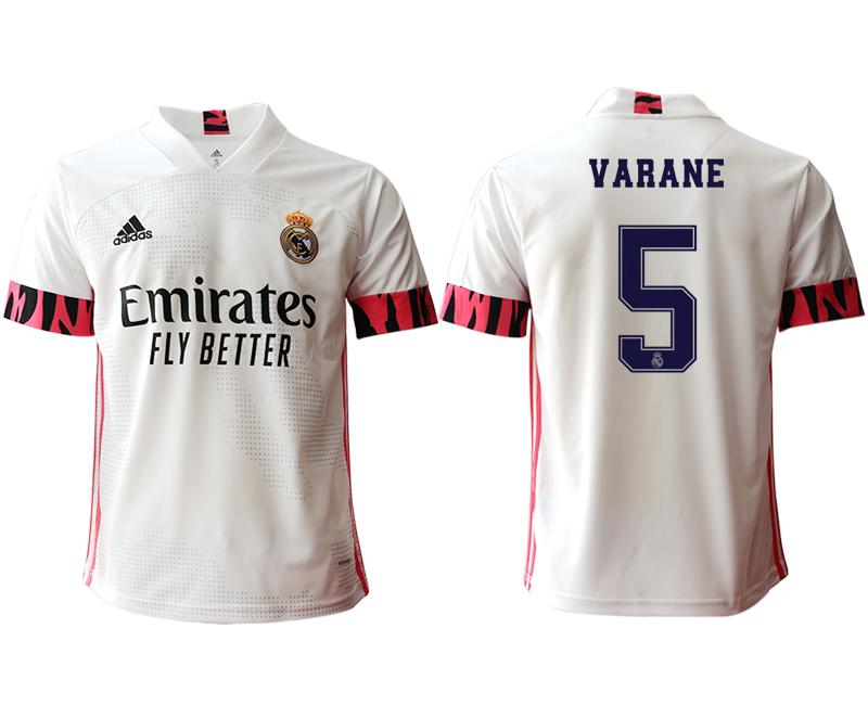 Men 2020-2021 club Real Madrid home aaa version 5 white Soccer Jerseys