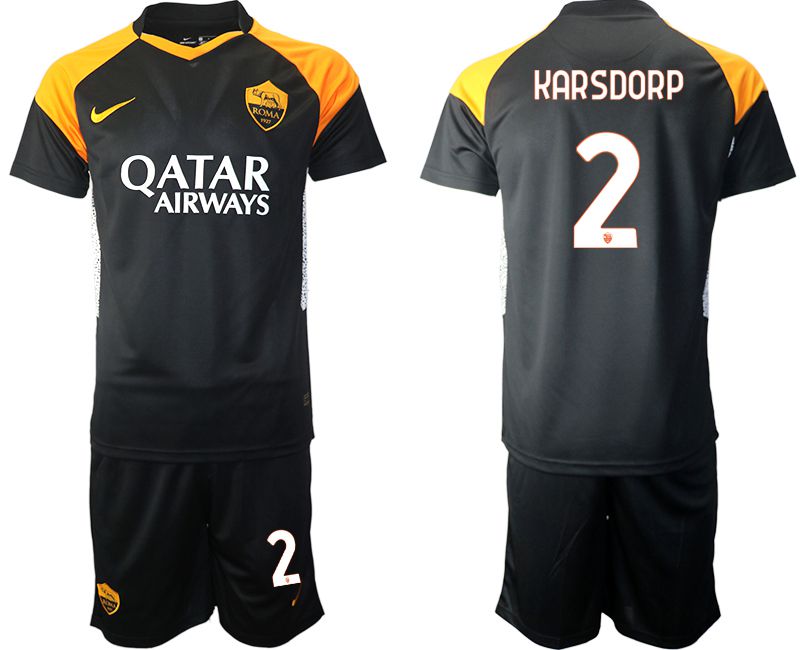 Men 2020-2021 club Rome away 2 black Soccer Jerseys