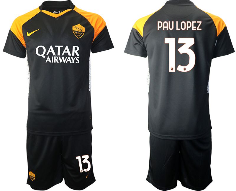 Men 2020-2021 club Rome away 13 black Soccer Jerseys