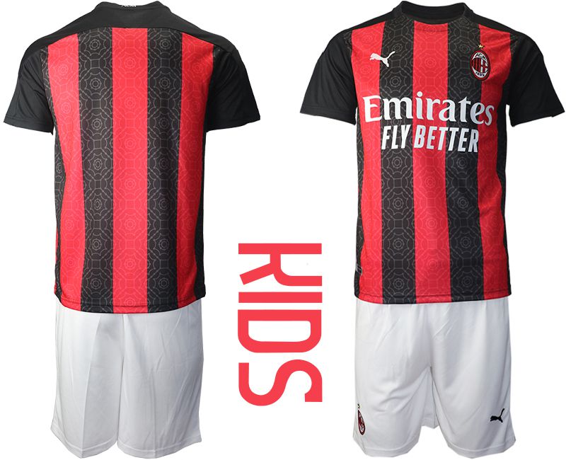 Youth 2020-2021 club AC milan home red Soccer Jerseys