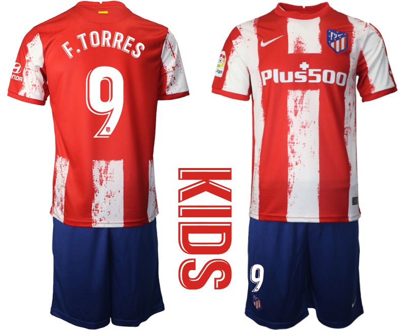 Youth 2021-2022 Club Atletico Madrid home red 9 Nike Soccer Jersey