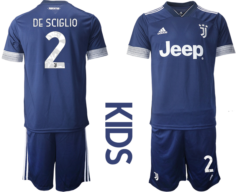 Youth 2020-2021 club Juventus away blue 2 Soccer Jerseys