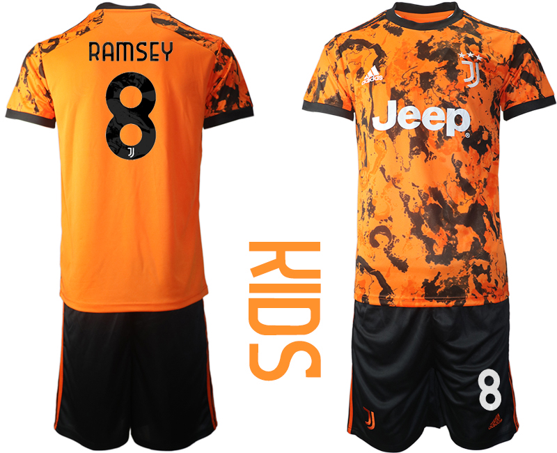 Youth 2020-2021 club Juventus away orange 8 Soccer Jerseys