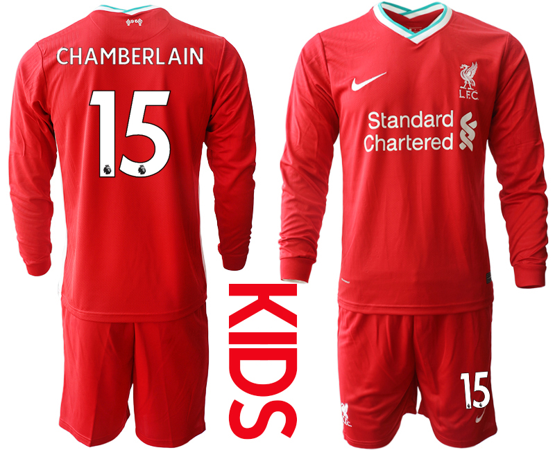 2021 Liverpool home long sleeves Youth 15 soccer jerseys