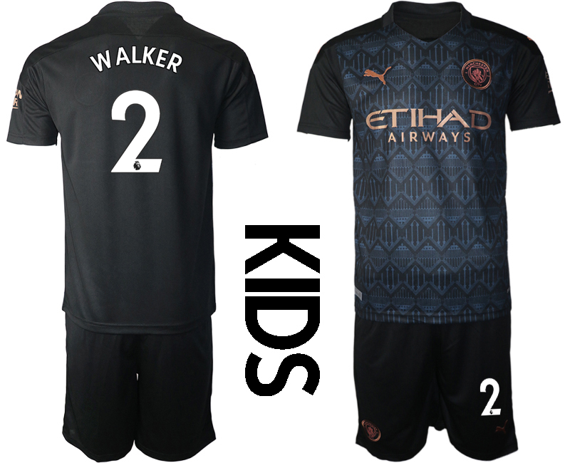 Youth 2020-2021 club Manchester City away black 2 Soccer Jerseys