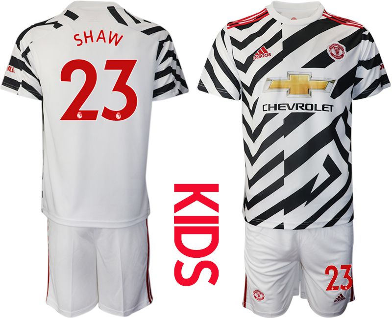 Youth 2020-2021 club Manchester united away 23 white Soccer Jerseys