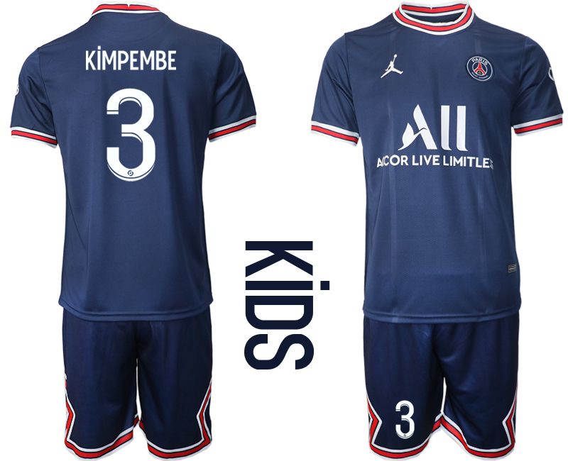 Youth 2021-2022 Club Paris St German home blue 3 Soccer Jersey