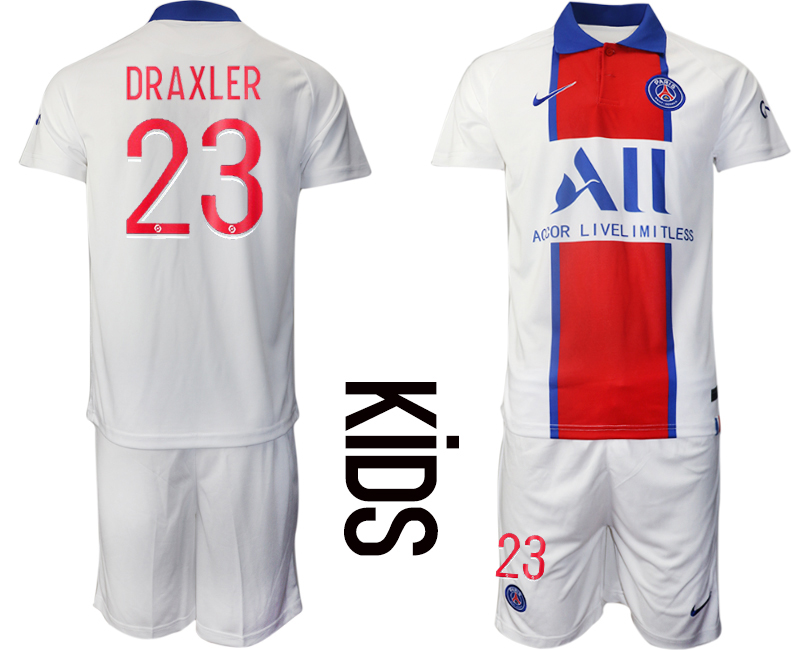 Youth 2020-2021 club Paris St German away 23 white Soccer Jerseys