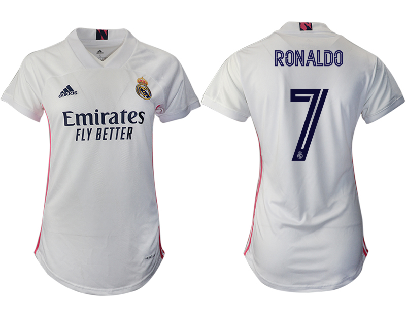 Women 2020-2021 Real Madrid home aaa version 7 white Soccer Jerseys1