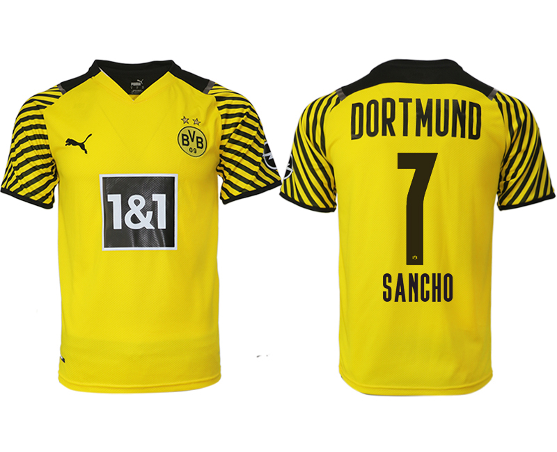 Men 2021-2022 Club Borussia Dortmund home yellow aaa version 7 Soccer Jersey