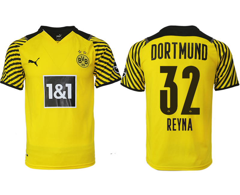 Men 2021-2022 Club Borussia Dortmund home yellow aaa version 32 Soccer Jersey