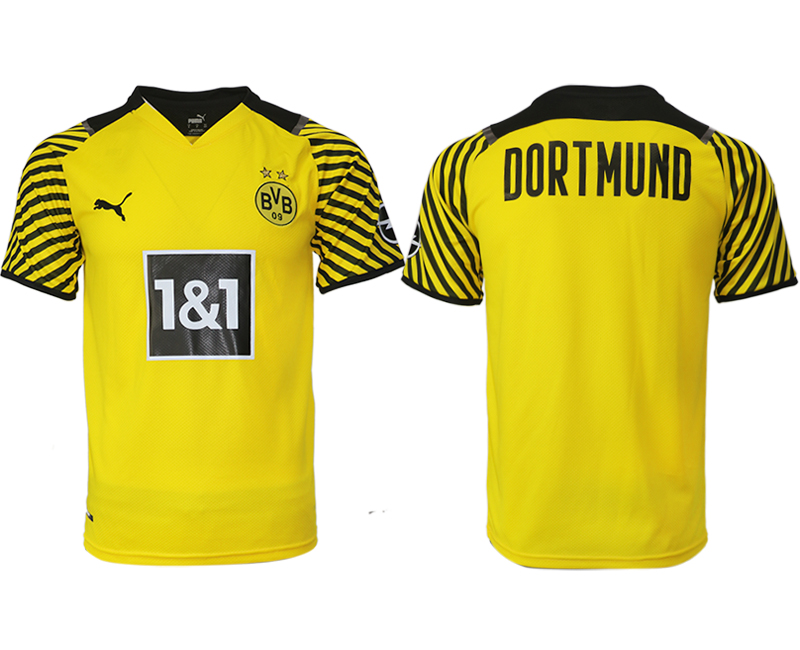 Men 2021-2022 Club Borussia Dortmund home yellow aaa version blank Soccer Jersey