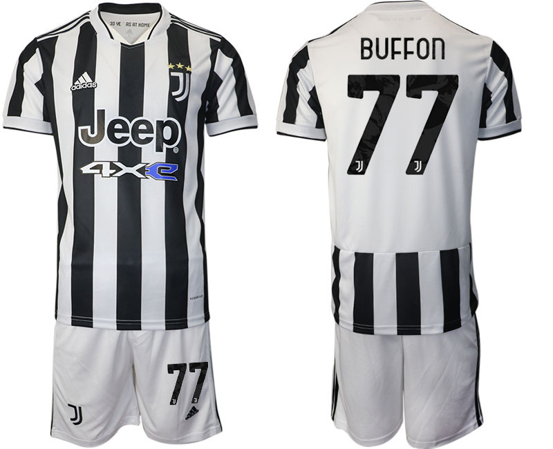 Men 2021-2022 Club Juventus home white 77 Adidas Soccer Jerseys