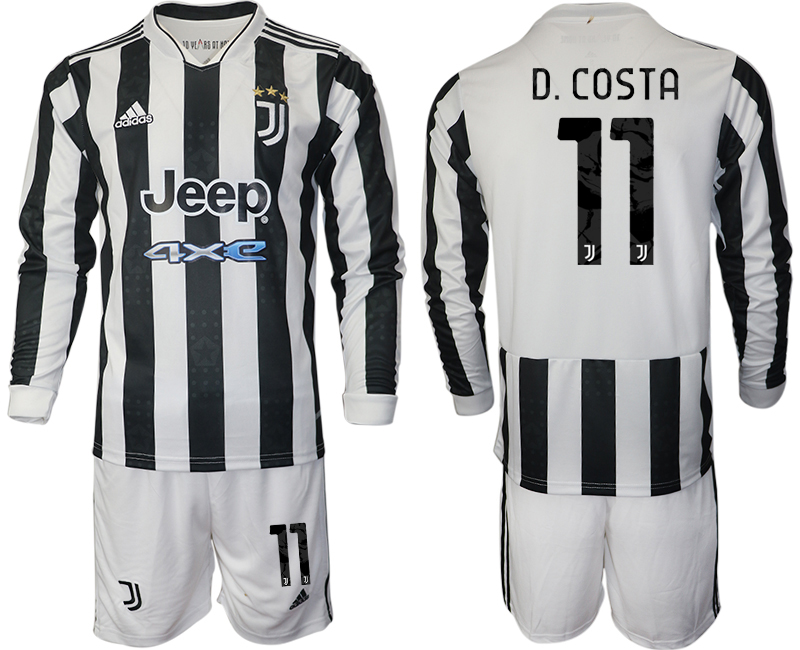 Men 2021-2022 Club Juventus home white Long Sleeve 11 Adidas Soccer Jersey