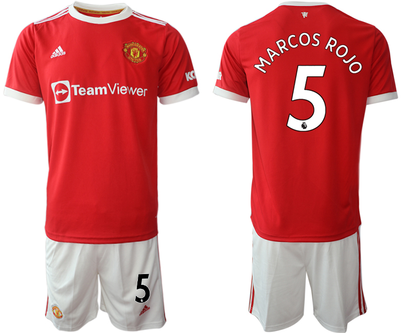 Men 2021-2022 Club Manchester United home red 5 Adidas Soccer Jersey