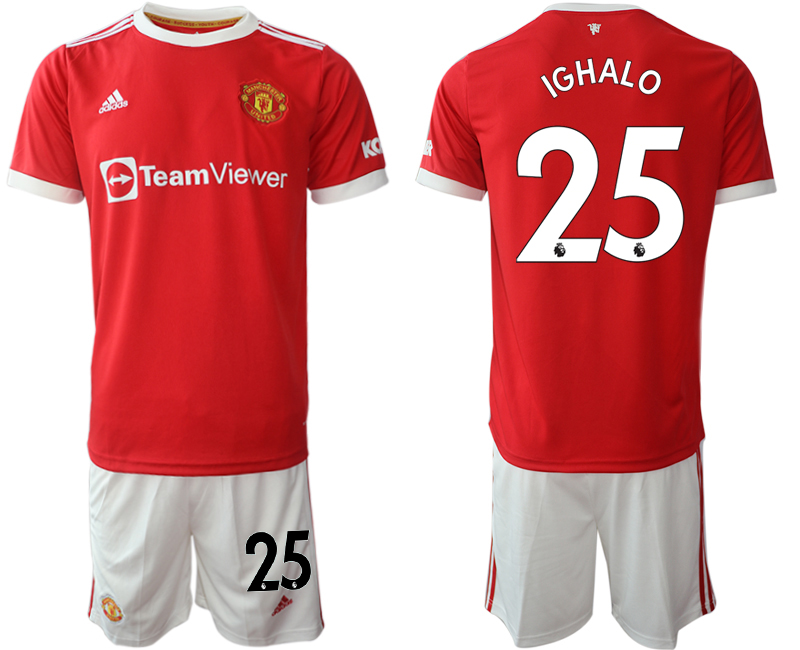 Men 2021-2022 Club Manchester United home red 25 Adidas Soccer Jersey