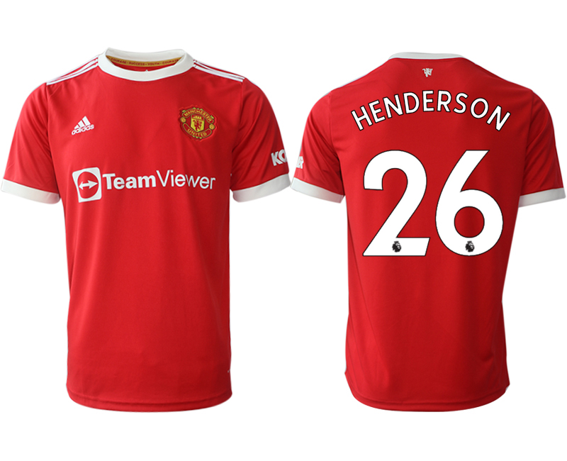 Men 2021-2022 Club Manchester United home red aaa version 26 Adidas Soccer Jersey