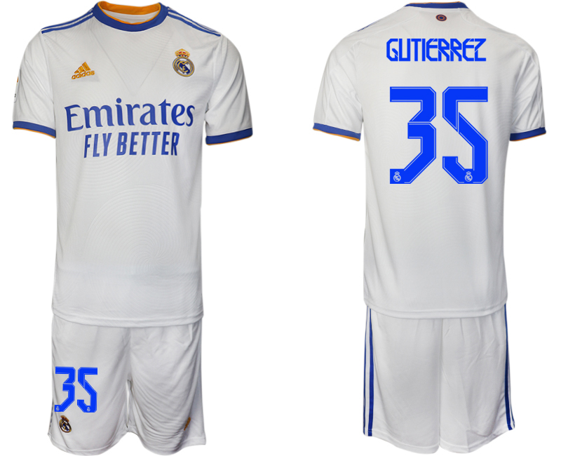 Men 2021-2022 Club Real Madrid home white 35 Soccer Jerseys