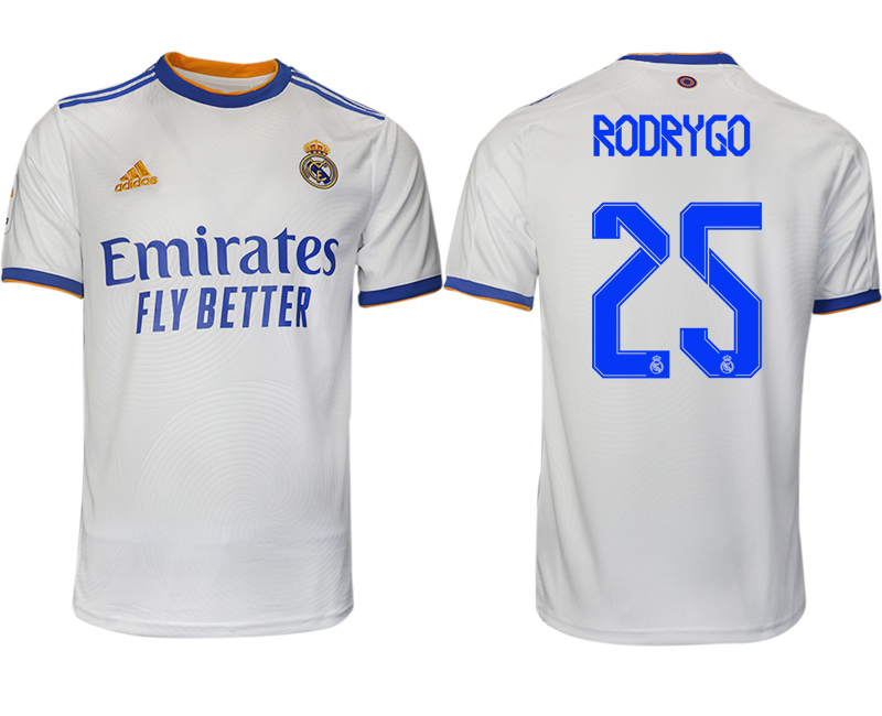 Men 2021-2022 Club Real Madrid home aaa version white 25 Soccer Jerseys