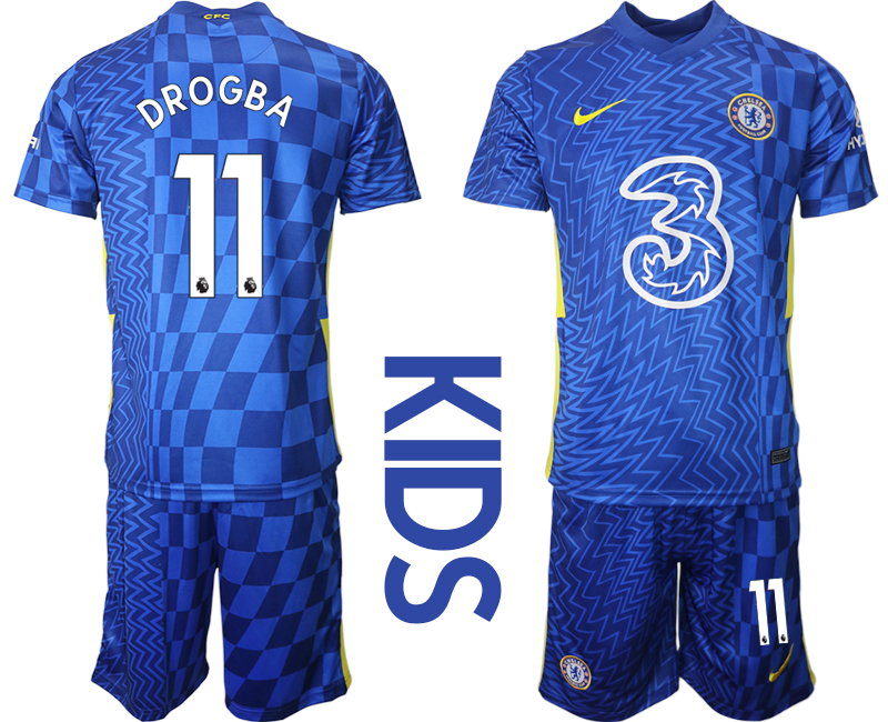 Youth 2021-2022 Club Chelsea FC home blue 11 Nike Soccer Jerseys