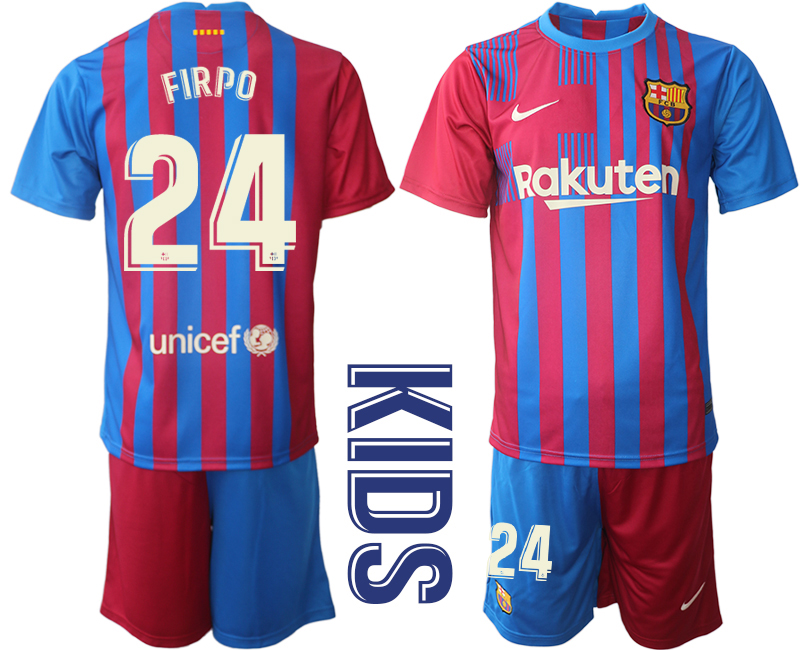 Youth 2021-2022 Club Barcelona home red 24 Nike Soccer Jerseys