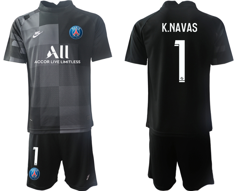 Men 2021-2022 Club Paris St German black goalkeeper 1 Soccer Jersey