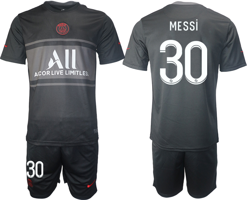 Men 2021-2022 Club Paris St German Second away black 30 Soccer Jersey