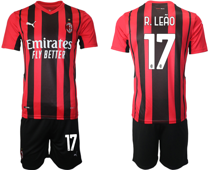 Men 2021-2022 Club AC Milan home red 17 Soccer Jersey